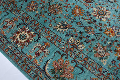 308 x 423 cm | floral Large Area Rug Afghan Hand Knotted veg Dye Wool carpet