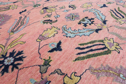 204 x 297 cm | Suzani Pink Hand Knotted Wool Afghan Carpet