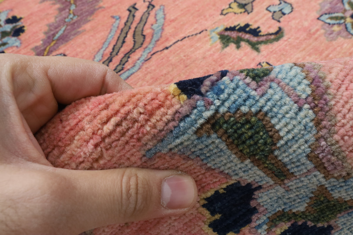 204 x 297 cm | Suzani Pink Hand Knotted Wool Afghan Carpet
