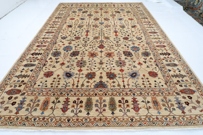 301 x 410 cm | Sultani Beige Area Rug Afghan Hand Knotted Veg Dye Wool carpet