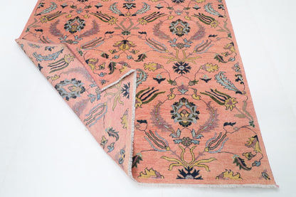 204 x 297 cm | Suzani Pink Hand Knotted Wool Afghan Carpet