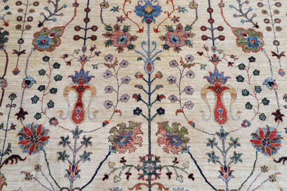 301 x 410 cm | Sultani Beige Area Rug Afghan Hand Knotted Veg Dye Wool carpet