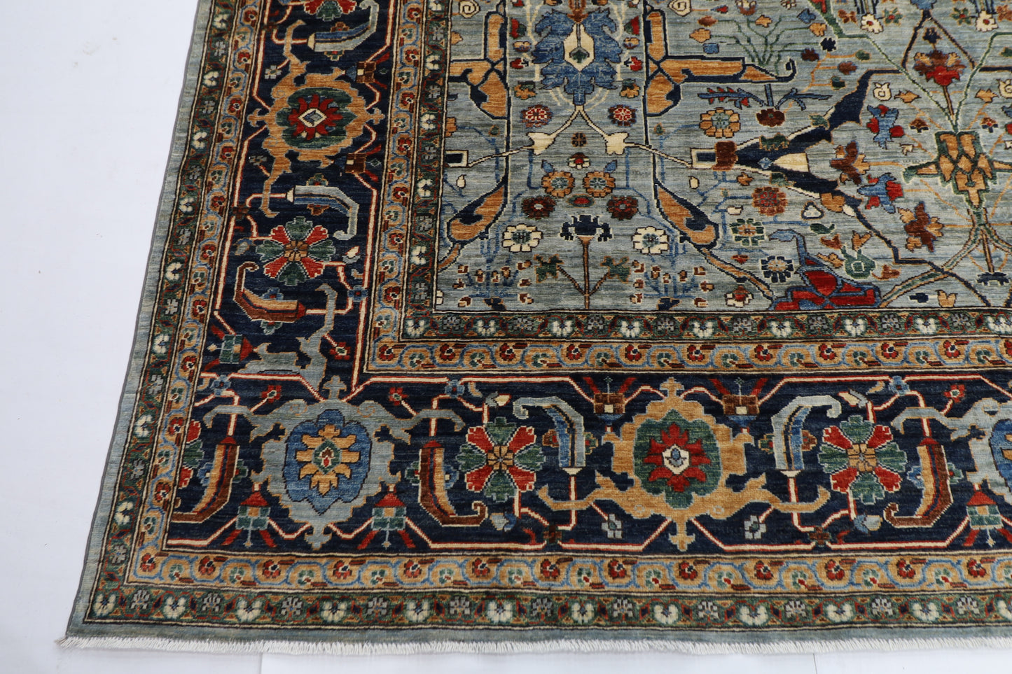301 x 423 cm | bidjar gray Large Area Rug Afghan Hand Knotted veg Dye Wool carpet