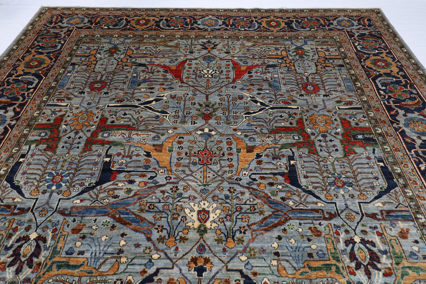 301 x 423 cm | bidjar gray Large Area Rug Afghan Hand Knotted veg Dye Wool carpet