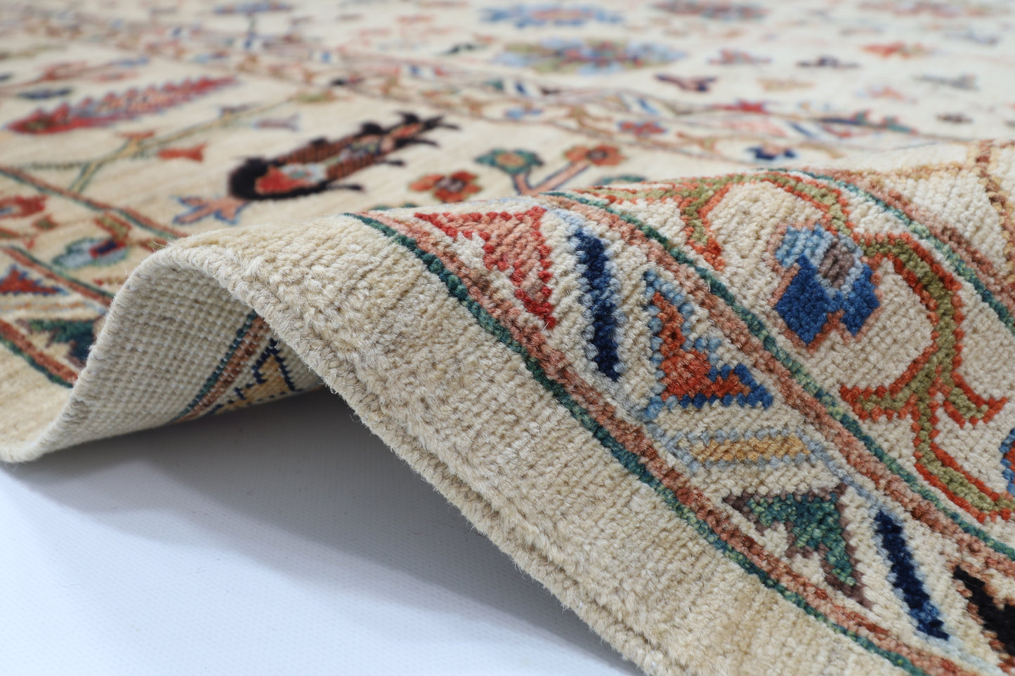 301 x 410 cm | Sultani Beige Area Rug Afghan Hand Knotted Veg Dye Wool carpet