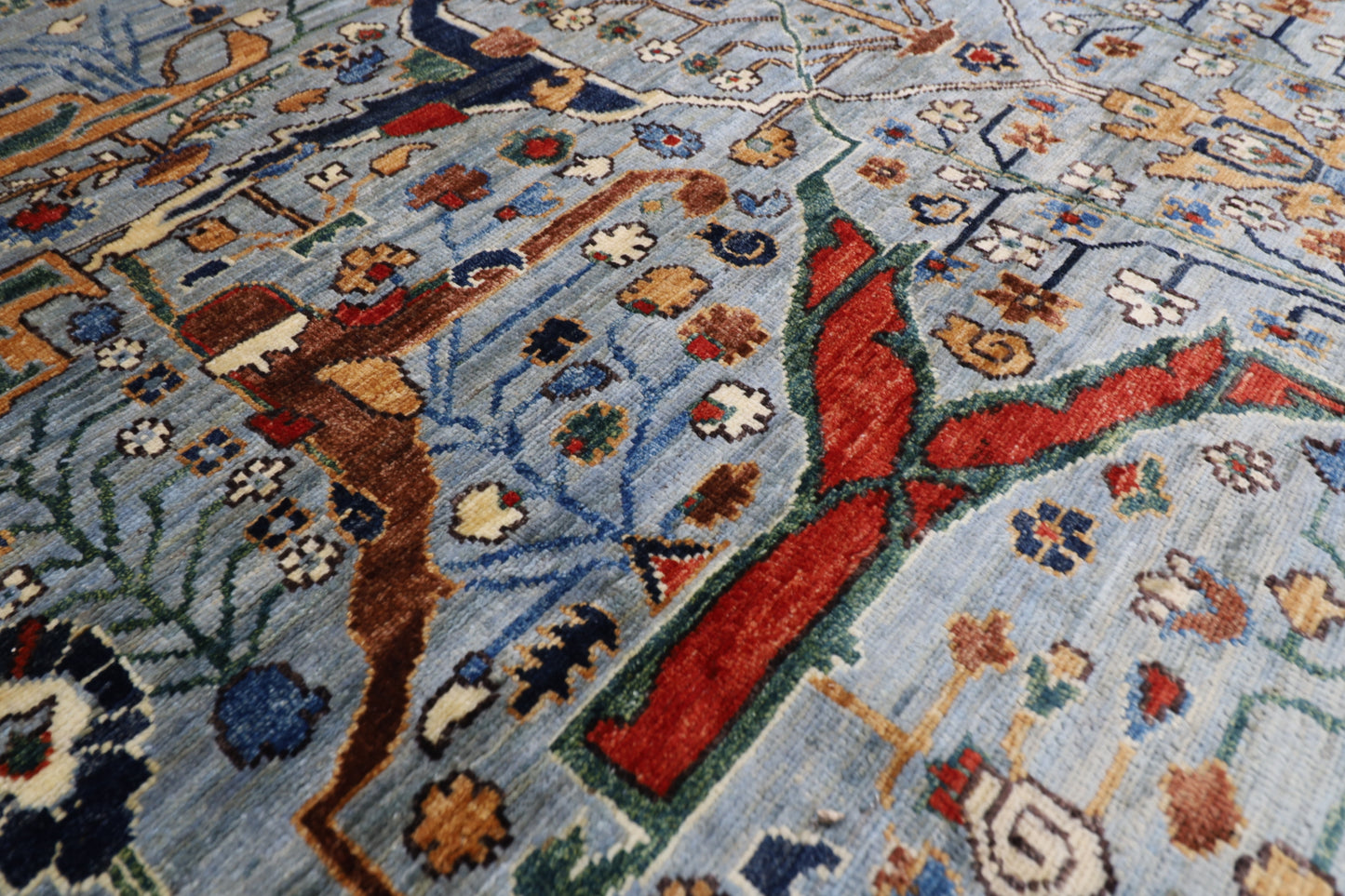 301 x 423 cm | bidjar gray Large Area Rug Afghan Hand Knotted veg Dye Wool carpet