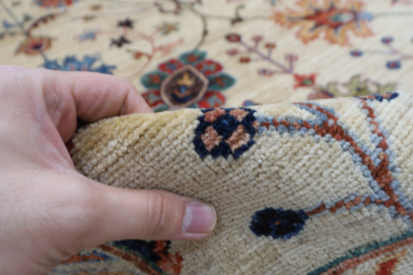 301 x 410 cm | Sultani Beige Area Rug Afghan Hand Knotted Veg Dye Wool carpet