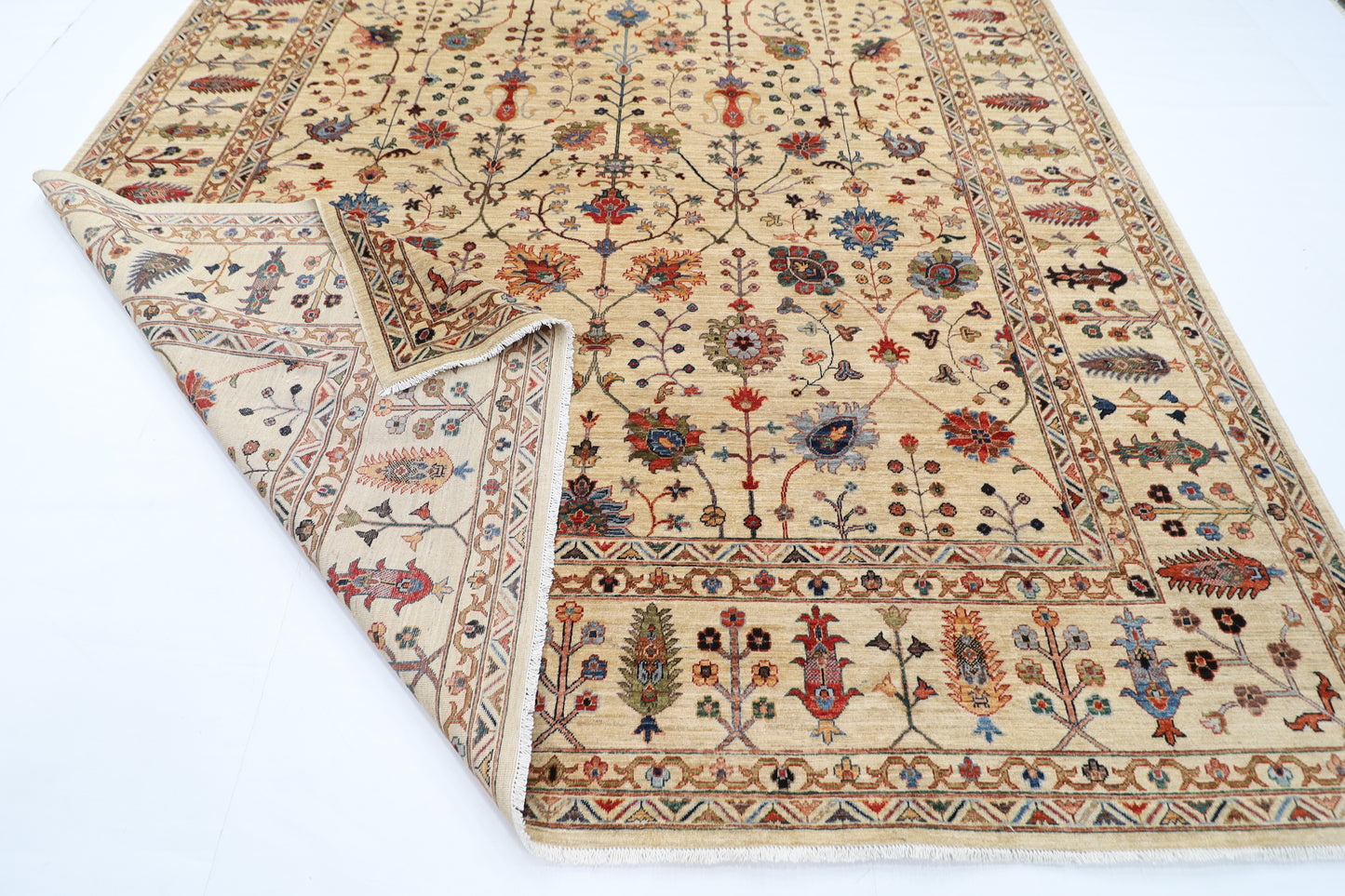 301 x 410 cm | Sultani Beige Area Rug Afghan Hand Knotted Veg Dye Wool carpet