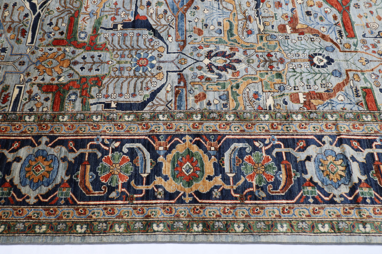 301 x 423 cm | bidjar gray Large Area Rug Afghan Hand Knotted veg Dye Wool carpet