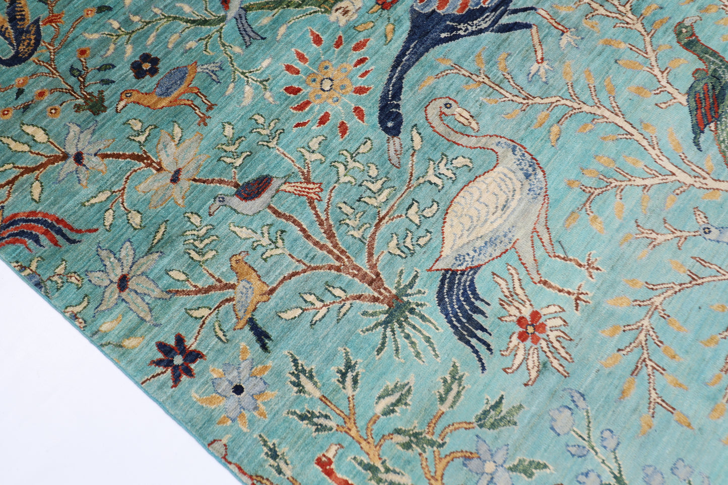 202 x 301 cm | Birds Tree of life Area Rug Afghan Hand Knotted Veg Dye Wool carpet