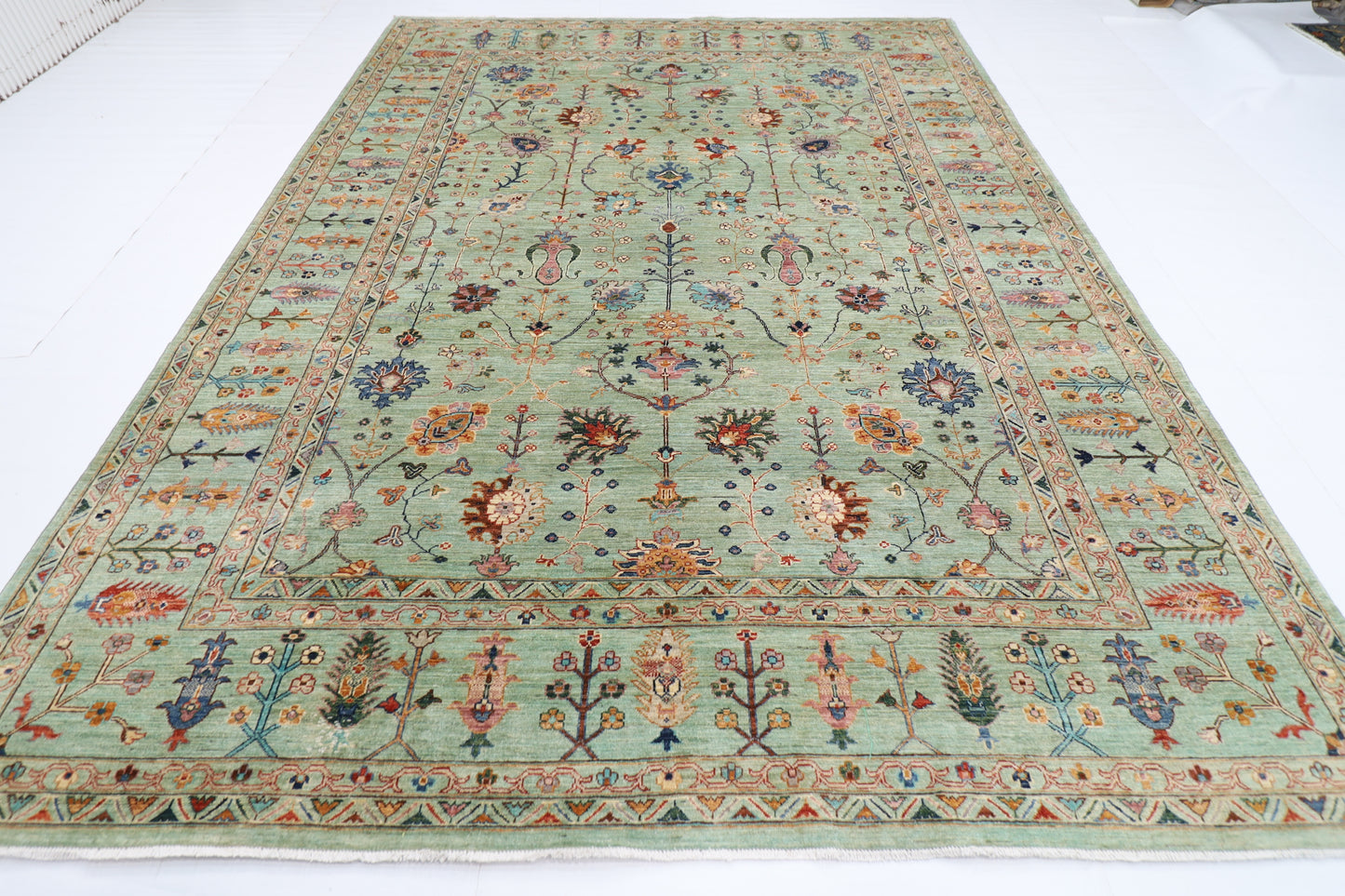 268 x 360 cm | Floral Sultani Area Rug Afghan Hand Knotted Veg Dye Wool carpet