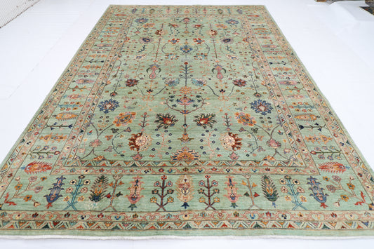 268 x 360 cm | Floral Sultani Area Rug Afghan Hand Knotted Veg Dye Wool carpet