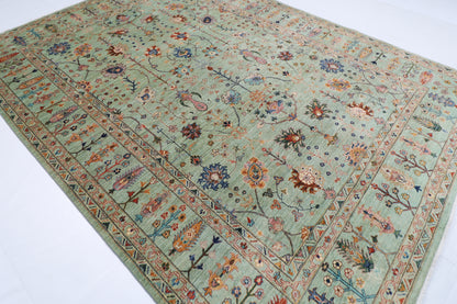 268 x 360 cm | Floral Sultani Area Rug Afghan Hand Knotted Veg Dye Wool carpet