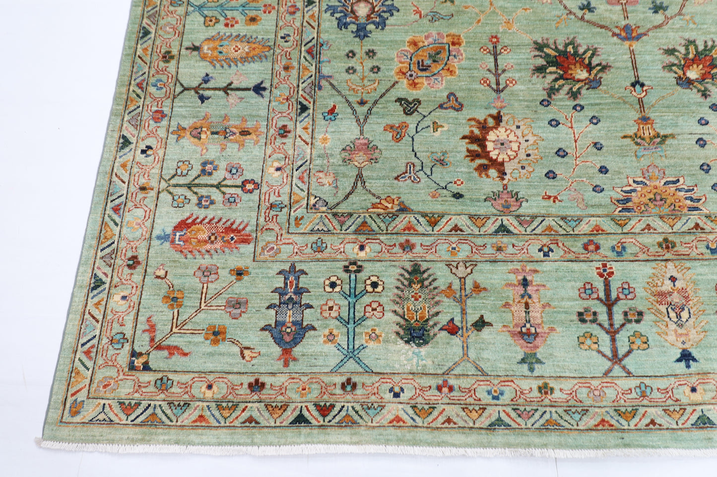 268 x 360 cm | Floral Sultani Area Rug Afghan Hand Knotted Veg Dye Wool carpet