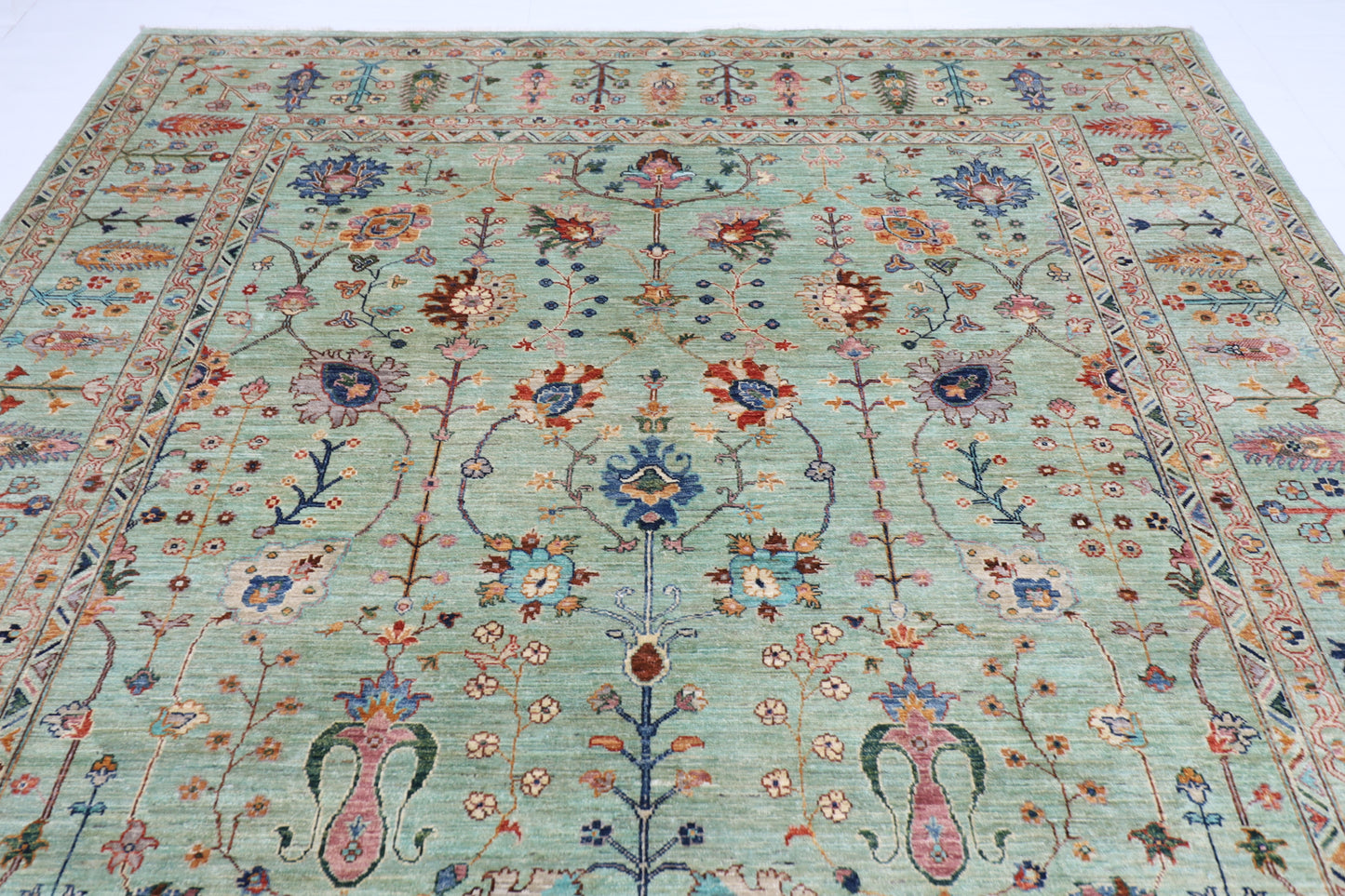 268 x 360 cm | Floral Sultani Area Rug Afghan Hand Knotted Veg Dye Wool carpet