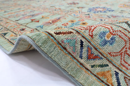 268 x 360 cm | Floral Sultani Area Rug Afghan Hand Knotted Veg Dye Wool carpet