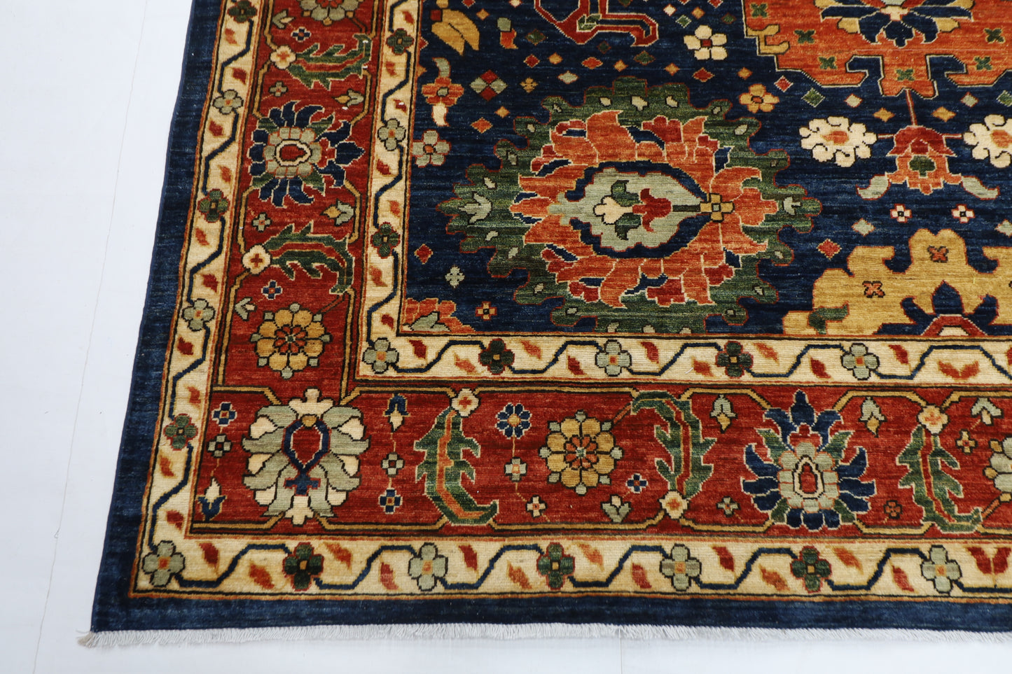247 x 311 cm | Bidjar Blue Area Rug Afghan Hand Knotted veg Dye Wool carpet