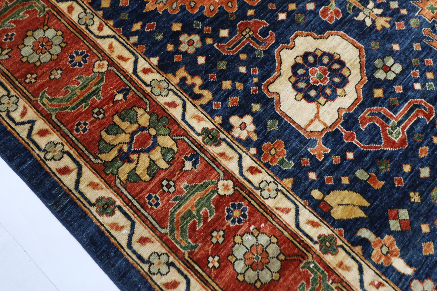 247 x 311 cm | Bidjar Blue Area Rug Afghan Hand Knotted veg Dye Wool carpet