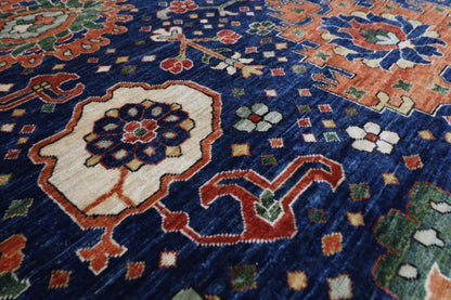 247 x 311 cm | Bidjar Blue Area Rug Afghan Hand Knotted veg Dye Wool carpet