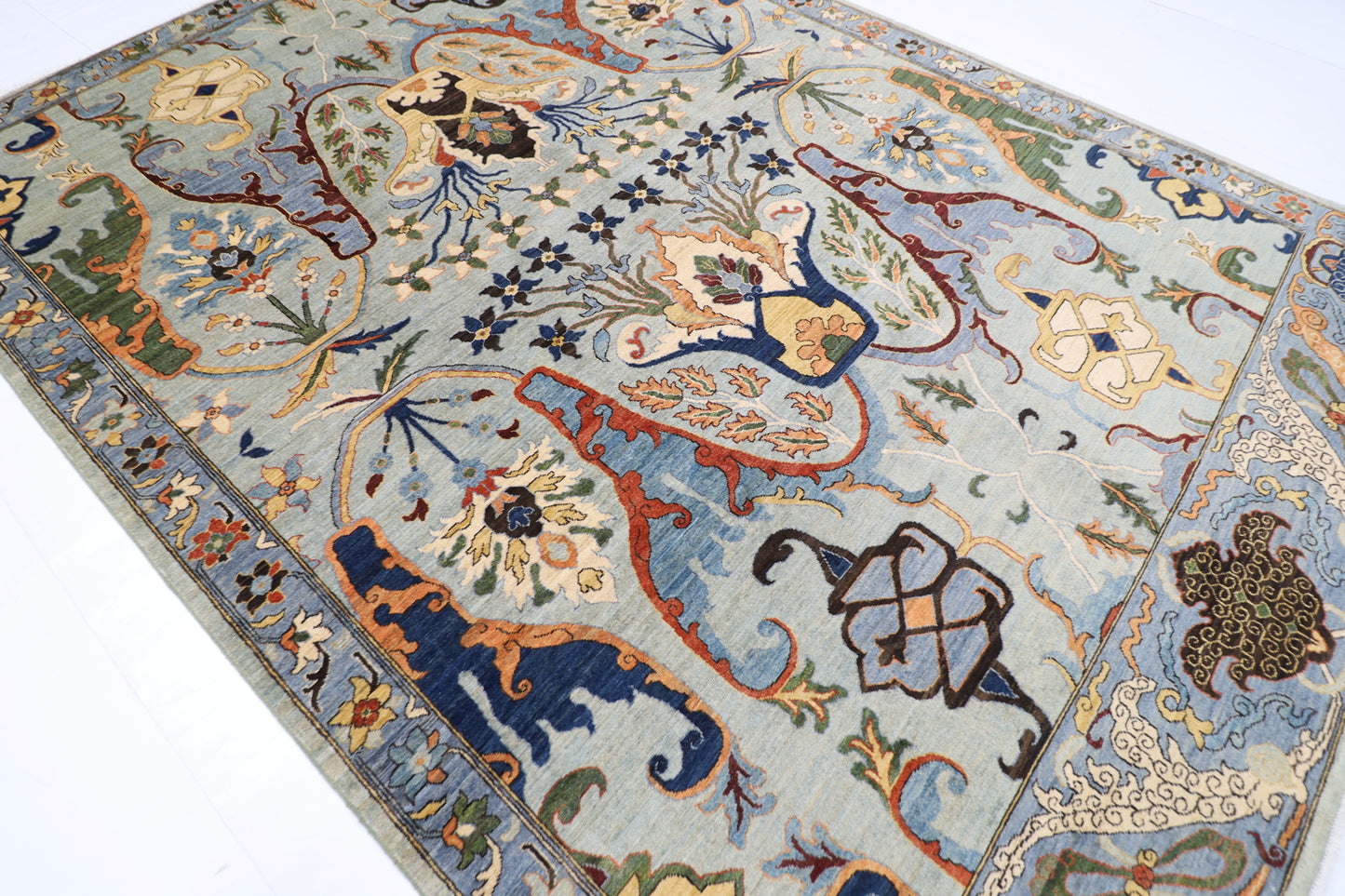 251 x 347 cm | Kawros Design Area Rug Afghan Hand Knotted Veg Dye Wool carpet