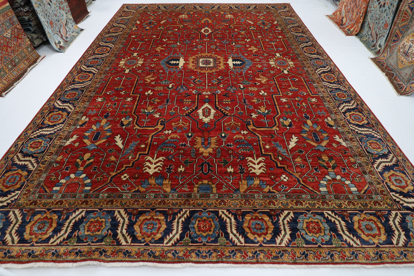 305 x 437 cm | serapi Red Area Rug Afghan Hand Knotted veg Dye Wool carpet