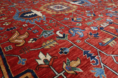 305 x 437 cm | serapi Red Area Rug Afghan Hand Knotted veg Dye Wool carpet