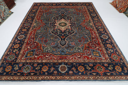 252 x 297 cm | Serapi Red Area Rug Afghan Hand Knotted veg Dye Wool carpet