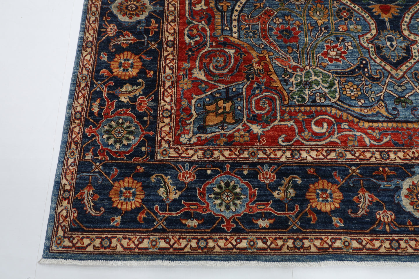 252 x 297 cm | Serapi Red Area Rug Afghan Hand Knotted veg Dye Wool carpet