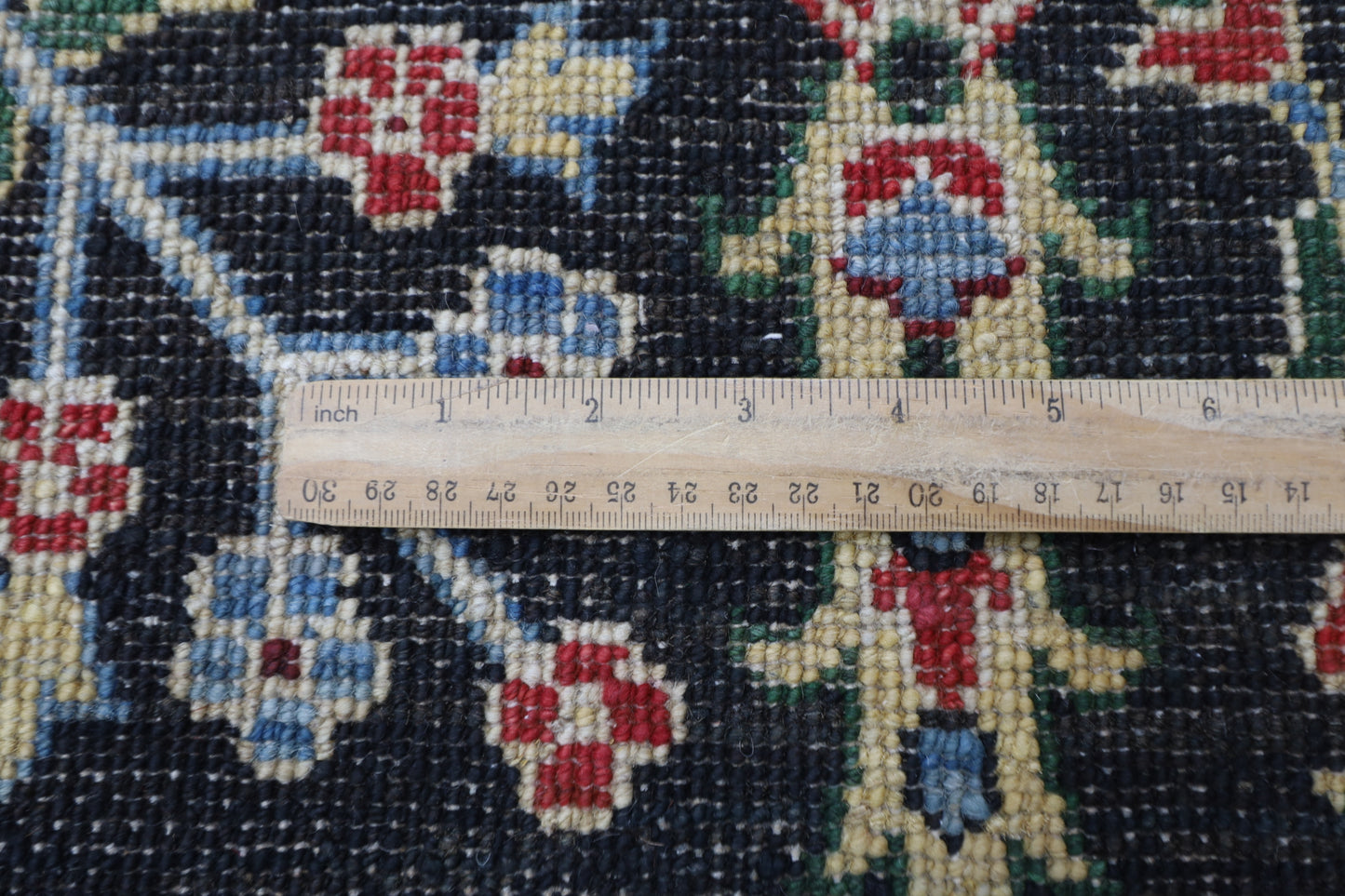 277 x 356 cm | Floral Black Area Rug Afghan Hand Knotted Veg Dye Wool carpet