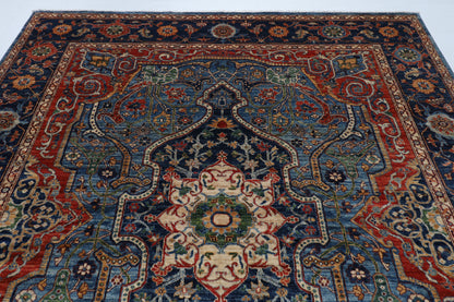 252 x 297 cm | Serapi Red Area Rug Afghan Hand Knotted veg Dye Wool carpet