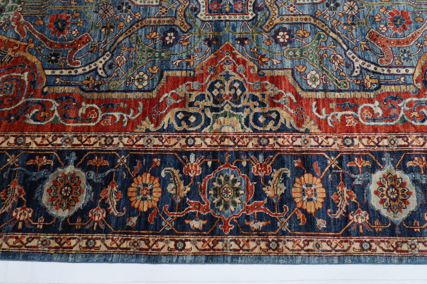 252 x 297 cm | Serapi Red Area Rug Afghan Hand Knotted veg Dye Wool carpet