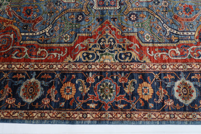 252 x 297 cm | Serapi Red Area Rug Afghan Hand Knotted veg Dye Wool carpet