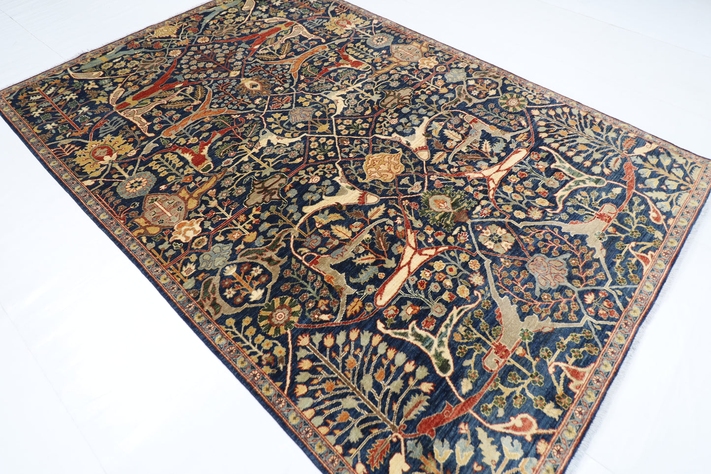 203 x 294 cm | Bidjar Blue Area Rug Afghan Hand Knotted Veg Dye Wool carpet