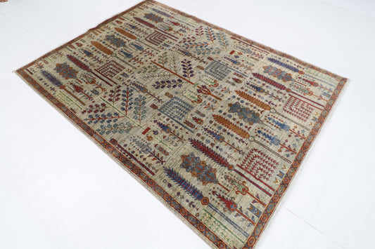 169 x 229 cm | Tree of life Area Rug Afghan Hand Knotted Veg Dye Wool carpet