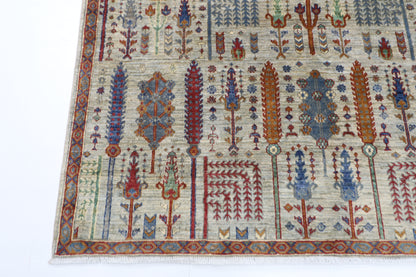 169 x 229 cm | Tree of life Area Rug Afghan Hand Knotted Veg Dye Wool carpet