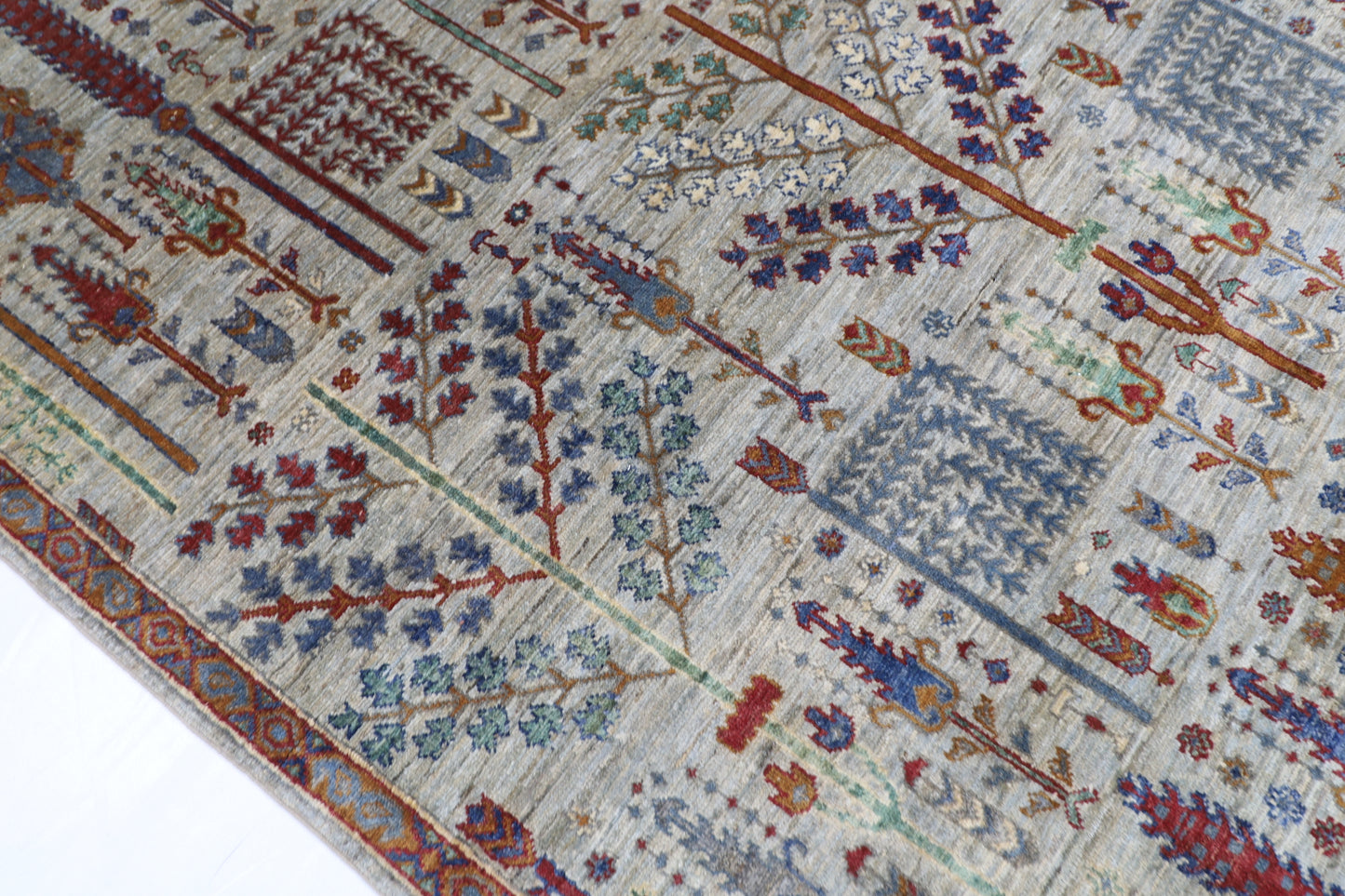 169 x 229 cm | Tree of life Area Rug Afghan Hand Knotted Veg Dye Wool carpet