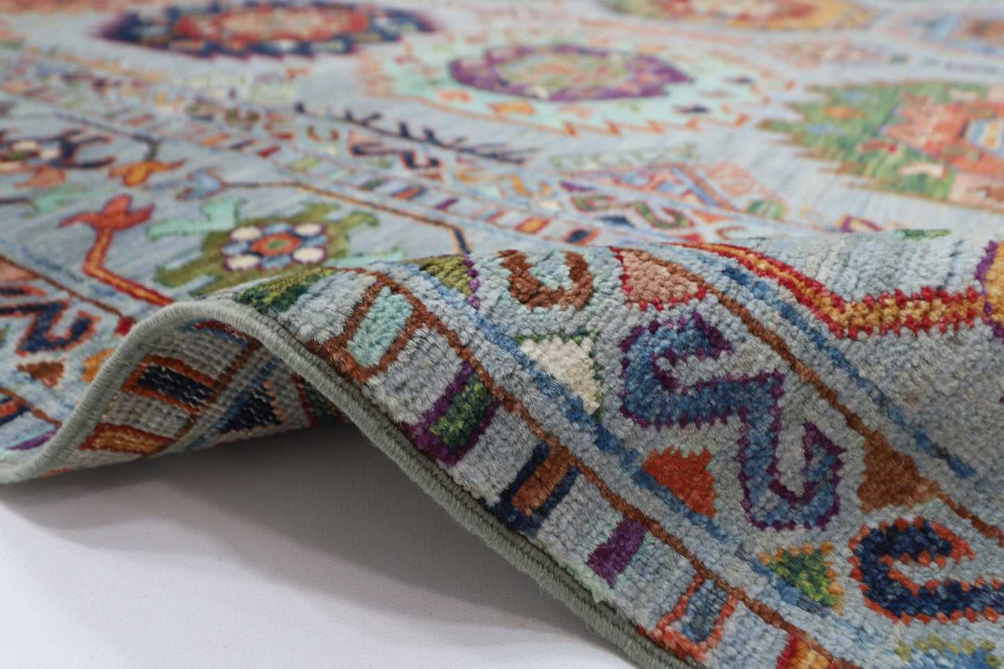277 x 365 cm | Waziri Gray Area Rug Afghan Hand Knotted Veg Dye Wool carpet
