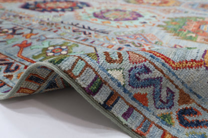 277 x 365 cm | Waziri Gray Area Rug Afghan Hand Knotted Veg Dye Wool carpet