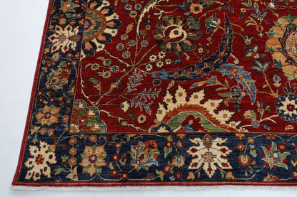 305 x 423 cm | Floral Red large Area Rug Afghan Hand Knotted veg Dye Wool carpet