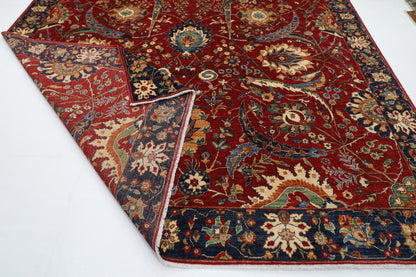 305 x 423 cm | Floral Red large Area Rug Afghan Hand Knotted veg Dye Wool carpet