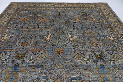 305 x 427 cm | Floral Gray large Area Rug Afghan Hand Knotted veg Dye Wool carpet