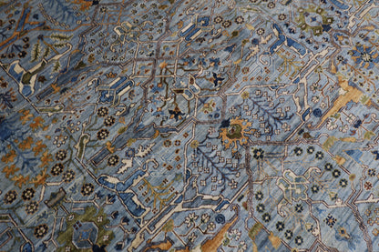 305 x 427 cm | Floral Gray large Area Rug Afghan Hand Knotted veg Dye Wool carpet