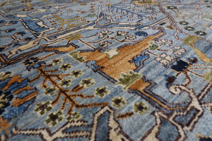 305 x 427 cm | Floral Gray large Area Rug Afghan Hand Knotted veg Dye Wool carpet