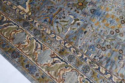 305 x 427 cm | Floral Gray large Area Rug Afghan Hand Knotted veg Dye Wool carpet