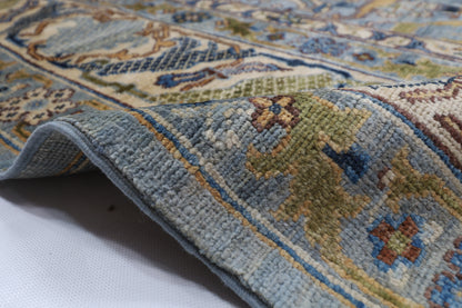 305 x 427 cm | Floral Gray large Area Rug Afghan Hand Knotted veg Dye Wool carpet