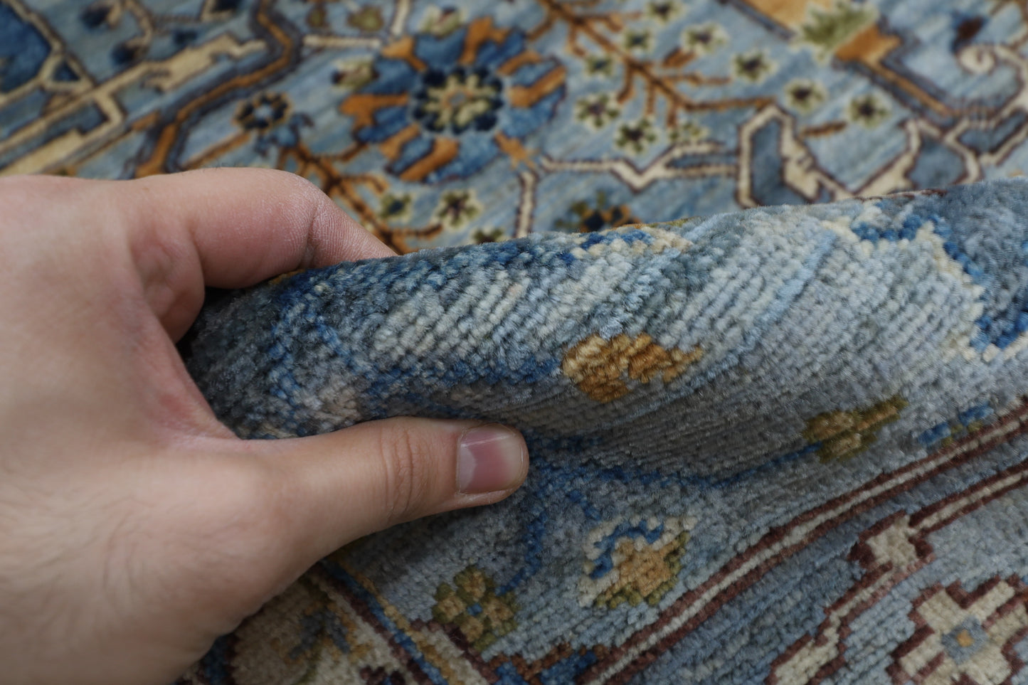 305 x 427 cm | Floral Gray large Area Rug Afghan Hand Knotted veg Dye Wool carpet