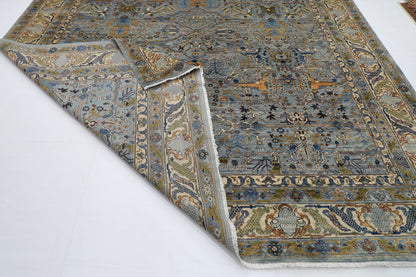 305 x 427 cm | Floral Gray large Area Rug Afghan Hand Knotted veg Dye Wool carpet