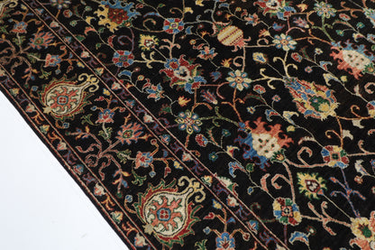 300 x 412 cm | Floral Sultani Black Area Rug Afghan Hand Knotted Veg Dye Wool carpet