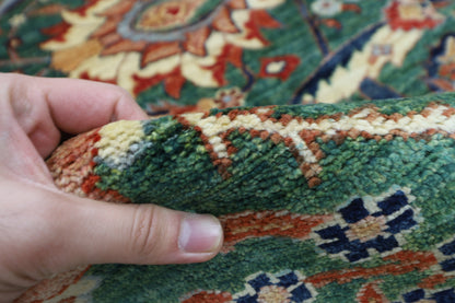 268 x 356 cm | Floral Bidjar Green Area Rug Afghan Hand Knotted Veg Dye Wool carpet