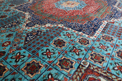 299 x 394 cm | Mamluk large Area Rug Afghan Hand Knotted veg Dye Wool carpet